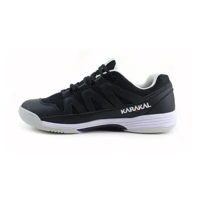 (10 UK, Silver/Black/Yellow) Karakal Mens Prolite Indoor Court Trainers