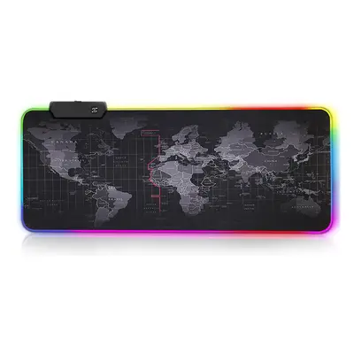 (RGB World Map, 25x30 cM) RGB LED Backlit Gaming Mouse Keyboard Pad