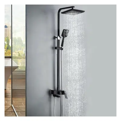 (Normal) Black Shower System Thermostatic Faucet Column Handheld Set