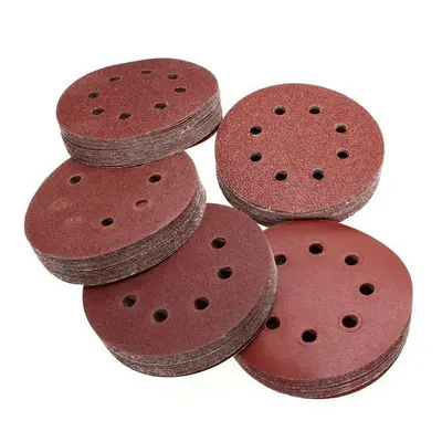 100pcs 125mm Holes Abrasive Sand Discs Grit Sanding Papers