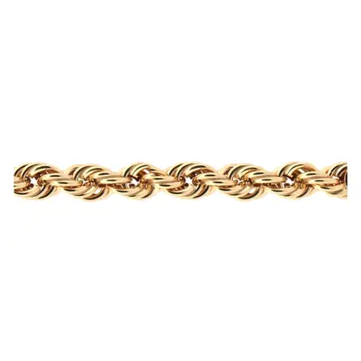 Jewelco London Ladies 9ct Yellow Gold Diamond Cut Hollow Rope 5mm Chain Bracelet, 7.5 inch 19cm 