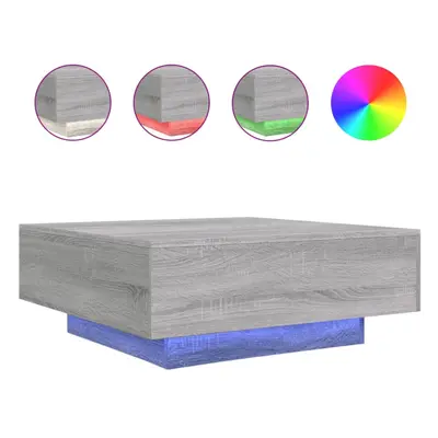 (grey sonoma, x x cm) vidaXL Coffee Table with LED Lights Hallway Tea Side End Table Sofa Table