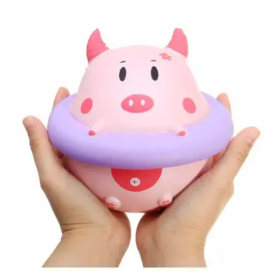 () Squishy Jumbo Piggy 16cm Pig Wearing Lift Buoy Slow Rising Cute Collection Gift Decor Toy