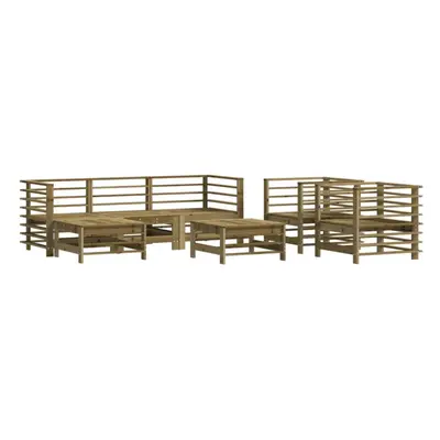 vidaXL Garden Lounge Set Outdoor Modular Sofa Piece Impregnated Wood Pine