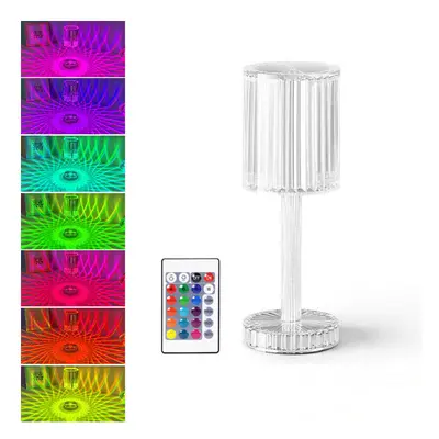 (RGB Colors) LED Crystal Projection Desk Lamp Restaurants Bar Bedside Decoration USB Table Light