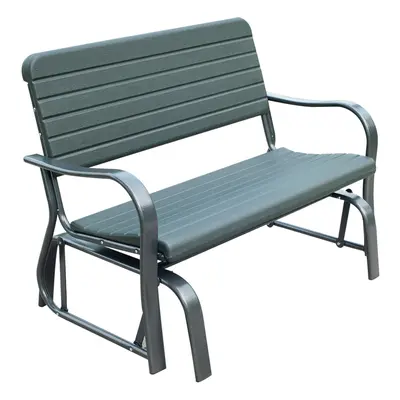 Outsunny Metal Garden Rocker Bench Rocking Chair Loveseat Outdoor