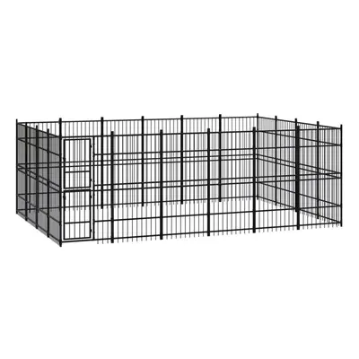 vidaXL Outdoor Dog Kennel Steel Outdoor Puppy Enclosure Dog Pet Supply Cage