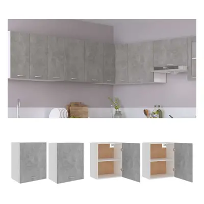 vidaXL 2x Kitchen Cabinets Concrete Grey Chipboard Kitchen Storage Organiser