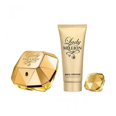 Paco Lady Million Pcs Set: 2.7 Eau De Parfum Spray + 3.4 Body Lotion + 0.17 Eau De Parfum Spray 