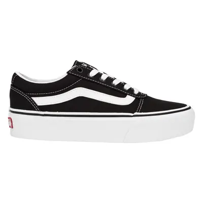 (5.5 UK, Black/White) Vans Womens Ward Platform Chunky Canvas Trainers Sneakers Shoes