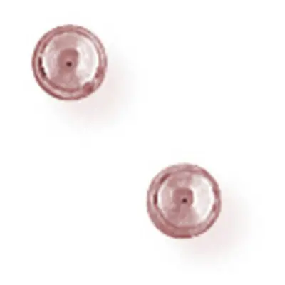 Jewelco London Ladies 9ct Pink Rose Gold 3D Round Bead Ball Stud Earrings - 3mm - SENR02503