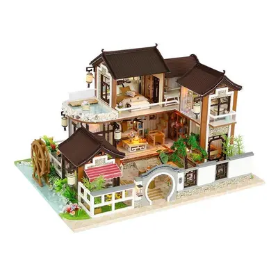 DIY Doll House Dream In Ancient Town With Cover Music Movement Gift Decor Toys