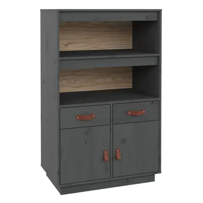 (Grey) vidaXL Solid Wood Pine Highboard Wooden Buffet Cabinet Cupboard Multi Colours