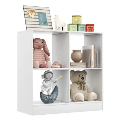 4-Cube Wooden Bookcase 2-Tier Children's Open Bookshelf Records Organiser