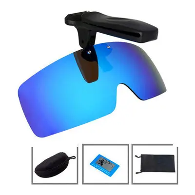 (Ice Blue) Unisex Sunglasses Polarized UV Protection Clip-On Cap Lens Cycling Driving