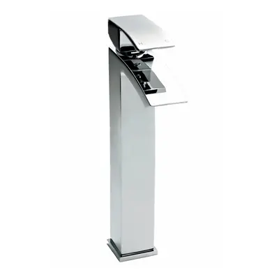 Square Tall Mono Basin Mixer Tap Chrome