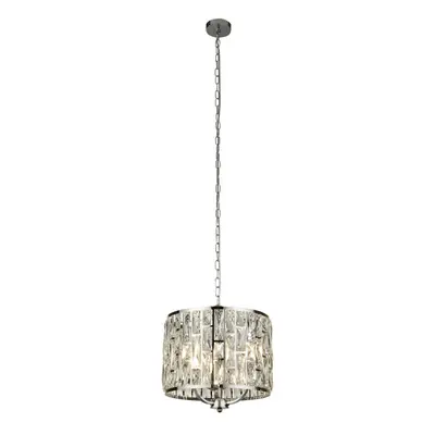 Searchlight BIJOU - Light Chrome Ceiling Pendant with Crystal Glass