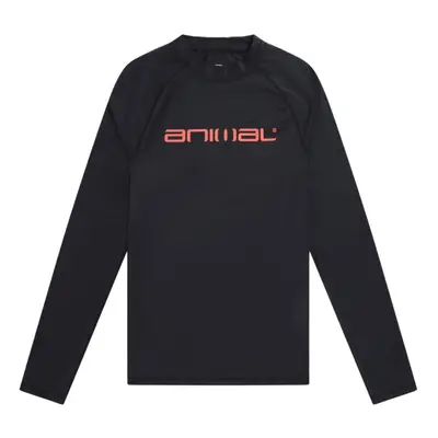 (L, Black) Animal Mens Sonny Logo Rash Guard