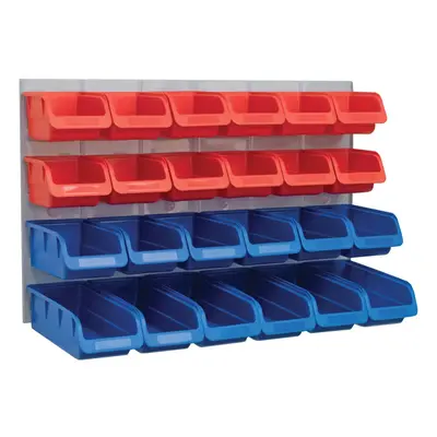 Faithfull Plastic Storage Bins with Metal Wall Panel