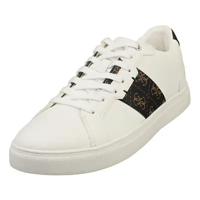 (8) Guess Fm7toiell12 Mens Casual Trainers in White Brown