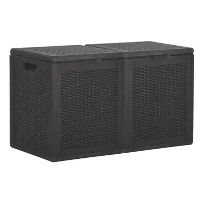 vidaXL Garden Storage Box 180L Black PP Outdoor Storage Chest Case Tool Box