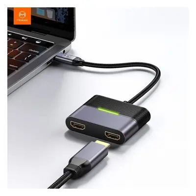 3-in-1 USB C Adapter USB Type C to Dual HDMI 100W PD Fast Charging Office Auxiliary HDMI Convert