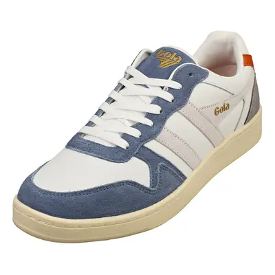 (9) Gola Rebound Quadrant Mens Casual Trainers in White Blue