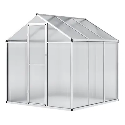 6x6ft Aluminium Polycarbonate Apex Greenhouse