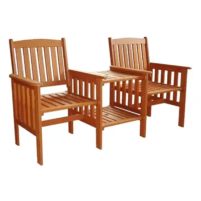 Large Hardwood Garden Bench Table Love Seat Jack & Jill Wooden Companion Set