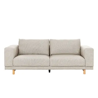 3 Seater Fabric Sofa Light Beige NIVALA