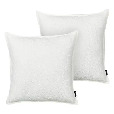 Set of Decorative Cushions SENECIA Boucle x cm Off-White Solid