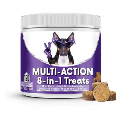 NutriPaw 8-in-1 Multi-Vitamin Treats For Dogs - Brain, Heart, Skin, Coat, Immunity, Digestion, J