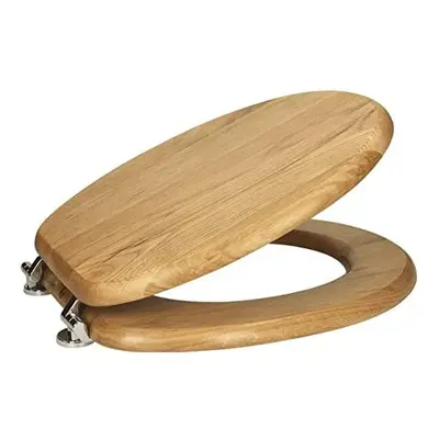 Ceramica Oak Wooden Bathroom Toilet Seat Bottom Fitting Fixings Included