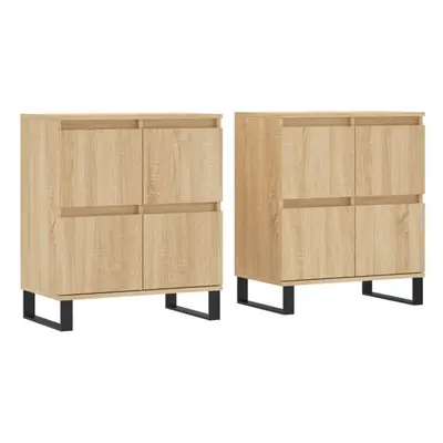 (sonoma oak, pcs) vidaXL Sideboard Storage Side Cabinet Cupboards pcs White Engineered Wood