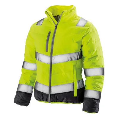 (L, Fluorescent Yellow/Grey) Result Womens/Ladies Safe-Guard Soft Safety Jacket