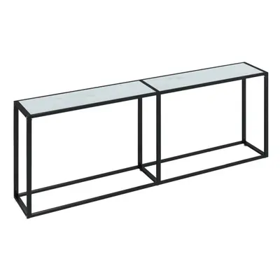 vidaXL Console Table White Marble Tempered Glass Home End Hall Porch Table