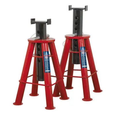 PAIR Tonne Axle Stands - Heavy Duty Steel Frame - to 775mm - Large Crutch