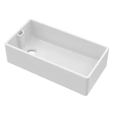 Single Bowl Belfast Kitchen Sink with Overflow, No Tap Hole - 895mm