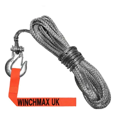 WINCHMAX Dyneema Synthetic Winch Rope 15m x 5mm with 1/4 inch Clevis Hook