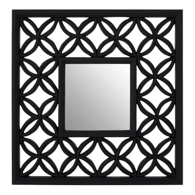 Premier Housewares Square Black Lattice Frame Wall Mirror