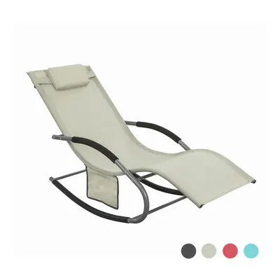 SoBuyÂ® OGS28-MI, Outdoor Garden Rocking Chair Sun Lounger with Side Bag