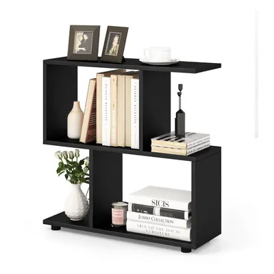 60CM 2-tier Bookcase Open Storage Shelf w/ Cubes Bedroom Home Office