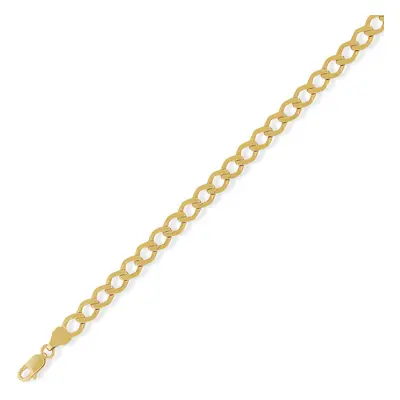 (8.25) Jewelco London 9ct Yellow Gold - High Performance Curb Pendant Chain Necklace - 5.5mm gau