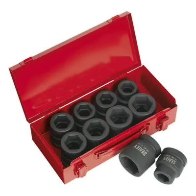 10 Piece PREMIUM Impact Socket Set - 1" Sq Drive - High Torque - Chromoly Steel