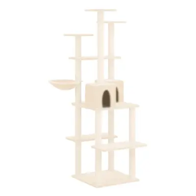 (Cream) vidaXL Cat Tree with Sisal Scratching Posts Cat Activity Centre Multi Colours