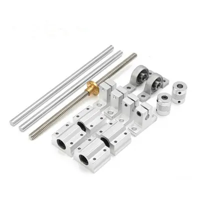 15pcs 400mm Optical Axis Guide Bearing Housings Linear Rail Shaft Support Screws Set