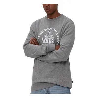 (S, Cement) Vans Mens Athletic Crew Neck Cotton Casual Pullover Sweatshirt