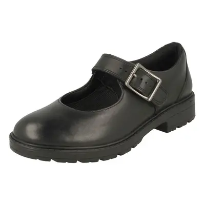 (Black, UK Child) Girls Clarks Mary Jane Style Shoes Loxham Walk Y