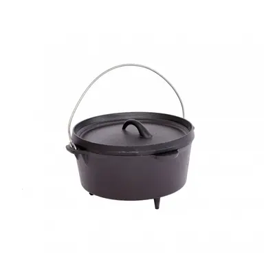 Oypla 4L Cast Iron Non Stick Dutch Oven Casserole Dish Camping Cooker