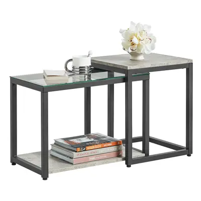 SoBuy FBT35-HG, Nesting Tables Set of Coffee Table Side Table